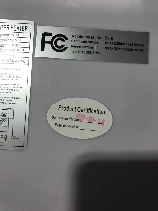 Photo 6 of 110V-120V 1.5Kw Electric Tank Hot 2.5 Gallon Water Heater Storage?Small Under Sink Counter RV TR Endless Trailer Kitchen Compact Point-of-Use,1 PCs 16” Long 1/2”FIP Stainless Steel Water Hoses 9.5L--MINOR DAMAGE TO HOSE AND SOME SCUFF MARKS, UNKNOWN MISSI