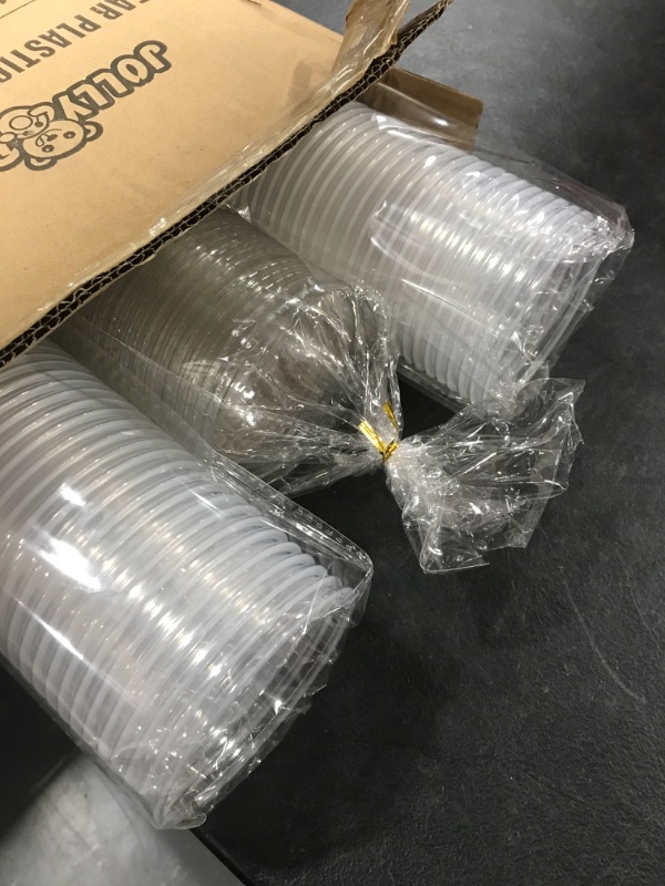 Photo 1 of 100 PACK 12 oz Clear Plastic Cups with Dome Lids, Disposable Dessert Cups, Parfait cups for Ice Cream, Iced Cold Coffee Drinks, Cupcake, Fruit Cups for Party Dome Lids-12oz