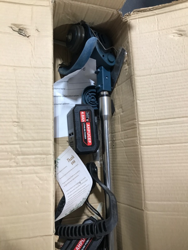 Photo 1 of Weed Wacker Cordless Brush Cutter with 9Blades,Electric Brush Cutter Battery Powered Battery Weed Wacker Stringless Weed Eater by 2Pcs 36TV 4Ah Batteries,String Trimmer for Lawn Garden,Lightweight