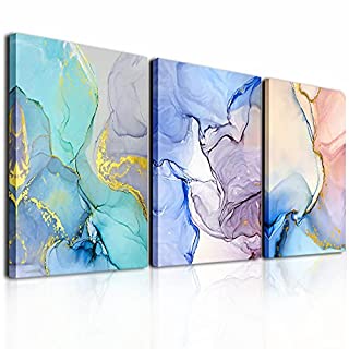 Photo 1 of Abstract Wall Decor For Living Room Canvas Wall Art Paintings For Bedroom Colorful Color Abstract Wall Artworks Pictures For Office Kitchen Decoration Bathroom Home Decorations Art 3 Piece 12x16 Inch