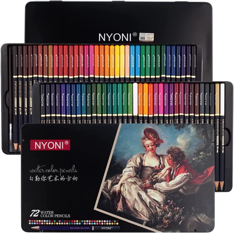 Photo 1 of ??? Nyoni Watercolor Pencils Set of 72 with Brush for Artist,Beginners,Students Drawing Supplies 