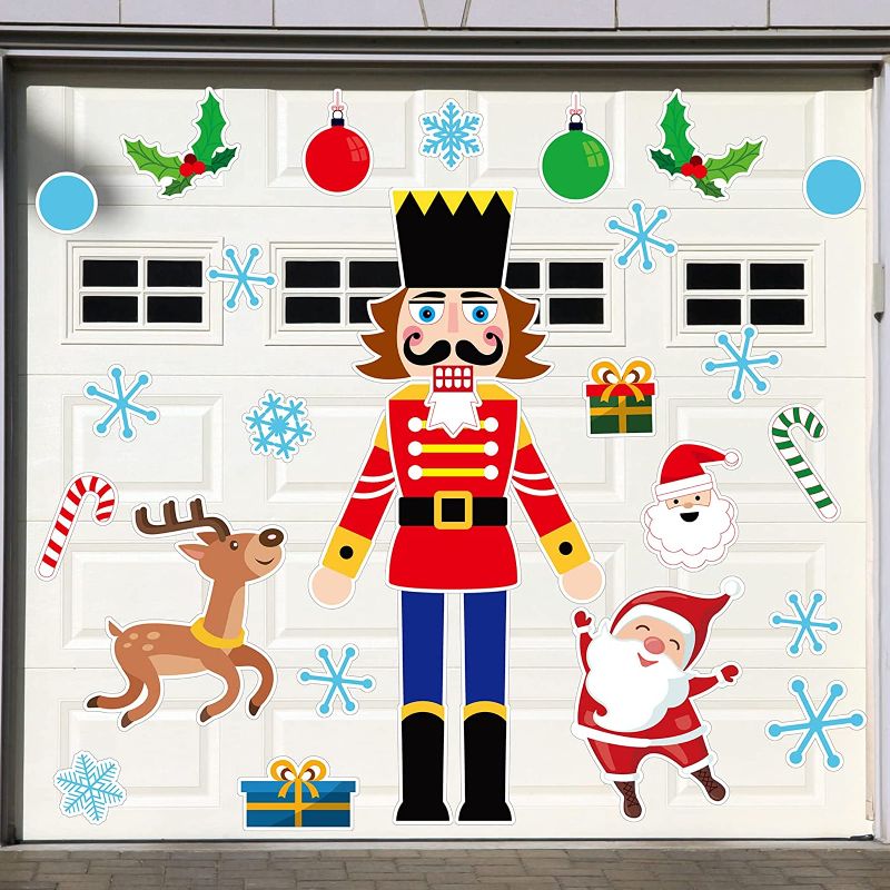 Photo 1 of 24 Pieces Nutcracker Christmas Garage Door Magnets Christmas Garage Door Decoration Magnetic Soldier Nutcracker Refrigerator Stickers Christmas Garage Door Holiday Decals for Xmas Holiday DIY Decor 