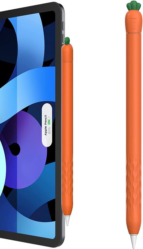 Photo 1 of Delidigi Cute Case for Apple Pencil 2nd Generation, Soft Silicone Cartoons Cover Sleeve Accessories Compatible with Apple Pencil 2nd Generation (Orange) 