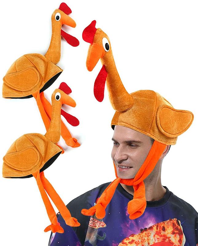 Photo 1 of 2 Pack Turkey Hats for Thanksgiving Party Costume Accessories One Size Fits All
