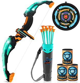 Photo 1 of Kids Bow and Arrow Set, LED Light Up Archery Toy Set with 9 Suction Cup Arrows, Target & Arrow Case, Indoor and Outdoor Hunting Play Gift Toys for Kids, Boys & Girls Ages 3-12
