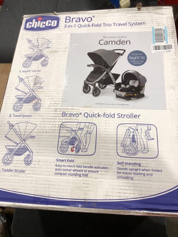 Photo 5 of Chicco Bravo 3-in-1 Quick Fold Travel System - Camden