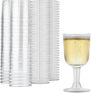 Photo 1 of 4 oz Clear Plastic Wine Glass (40 Pack) - BPA Free & Recyclable - Shatterproof Wine Goblet - Disposable & Reusable Cups for Champagne, Dessert, Food Samples, Catering, Weddings
