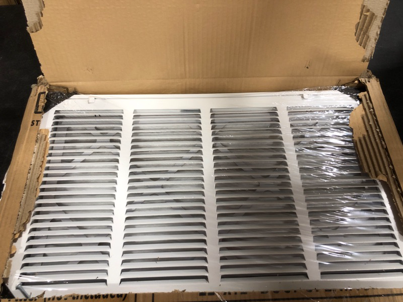 Photo 2 of 22"W x 12"H [Duct Opening Measurements] Steel Return Air Filter Grille (HD Series) Removable Door | for 1-inch Filters, Vent Cover Grill, White, Outer Dimensions: 24 5/8"W X 14 5/8"H for 22x12 Opening Duct Opening Size: 22"x12"