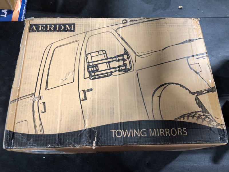 Photo 4 of AERDM New Pair Towing Mirrors Manual Operated Textured Black Telescoping Trailer Side Mirrors Fit Chevy/GMC/Cadillac Silverado Sierra Avalanche Suburban Tahoe Yukon XL Escalade EXT ESV