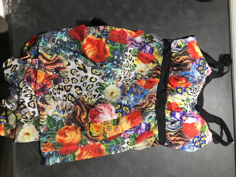 Photo 1 of ReachMe Womens Modest Plus Size Tankini Bathing Suits Tummy Control Swim Dress Two Piece Slimming Swimsuits XX-Large 01 Flowers
