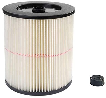 Photo 1 of 17816 9-17816 Red Stripe Vacuum Cartridge Filter Compatible Craftsman Shop Vac, 8.5 Inches- White/Red 