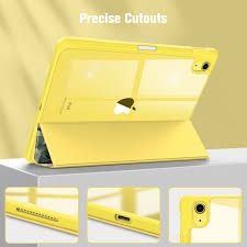 Photo 1 of Akkerds Case Compatible with iPad 10.2 Inch 2021/2020 iPad 9th/8th Generation & 2019 iPad 7th Generation with Pencil Holder, Protective Case with Soft TPU Back, Auto Sleep/Wake Cover, Yellow
