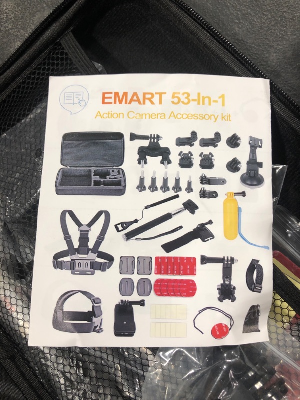 Photo 1 of EMART Action Camera Accessories Kit for Gopro 53 in 1 Go Pro Black Bundle, Mount Set for Go Pro Fusion Silver Max Session, Akaso, DJI Osmo
