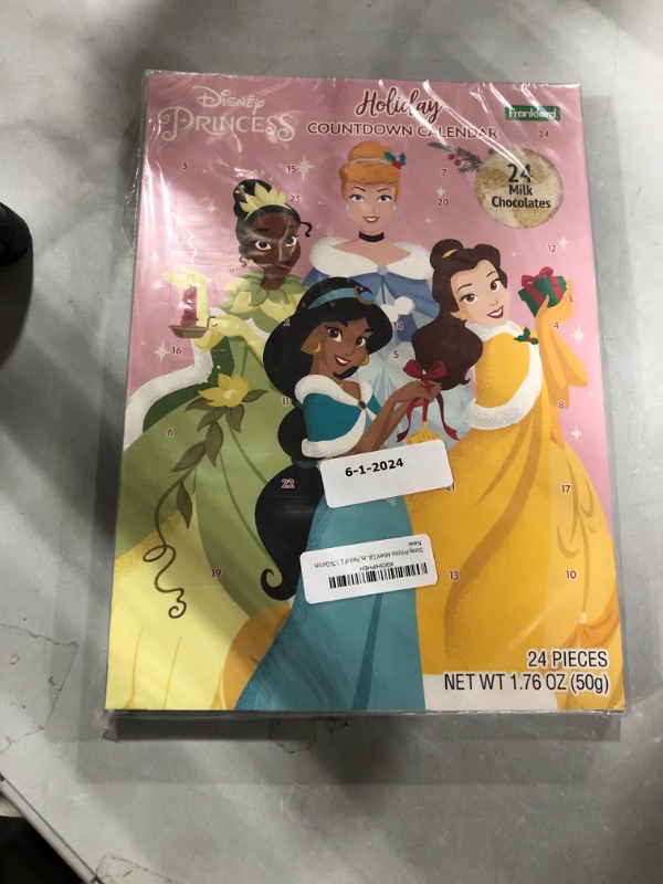 Photo 2 of Disney Princess Advent Calendar, 2023 Countdown to Christmas for Girls with 24 Milk Chocolate Candy Pieces, Pack of 2, 1.76 Ounces - exp - 6 - 1 - 2024 
