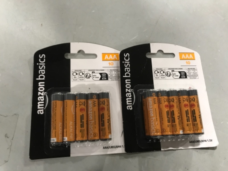 Photo 2 of 20 PACK Amazon Basics  AAA High-Performance Alkaline Batteries, 10-Year Shelf Life 20 Count