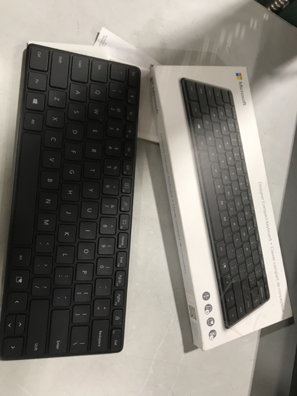 Photo 2 of Microsoft Designer Compact Keyboard - Matte Black. Standalone Wireless Bluetooth Keyboard. Compatible with Bluetooth Enabled PCs/Mac