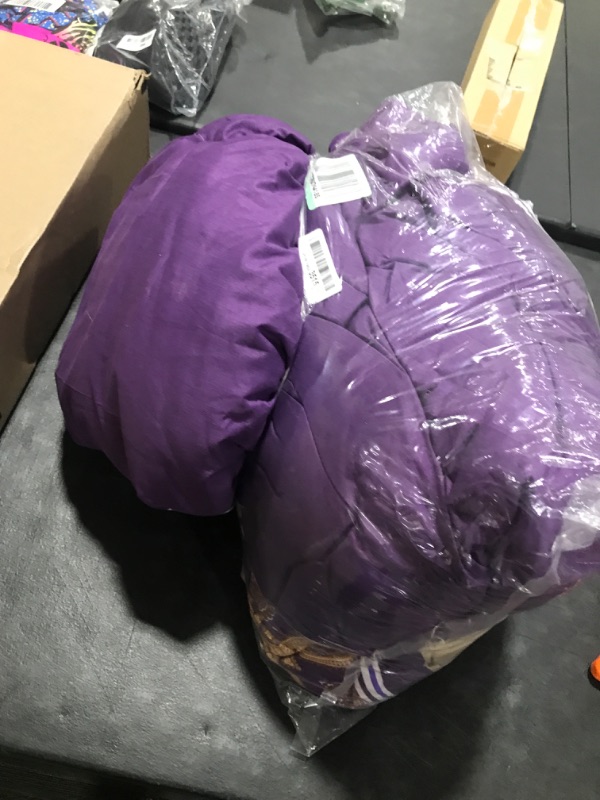 Photo 2 of Shatex 3 Piece Queen Comforter Bedding Set- All Season Bedding Comforter Set, Ultra Soft Polyester Glass Flower Bedding Comforters- Purple Purple Queen/Full