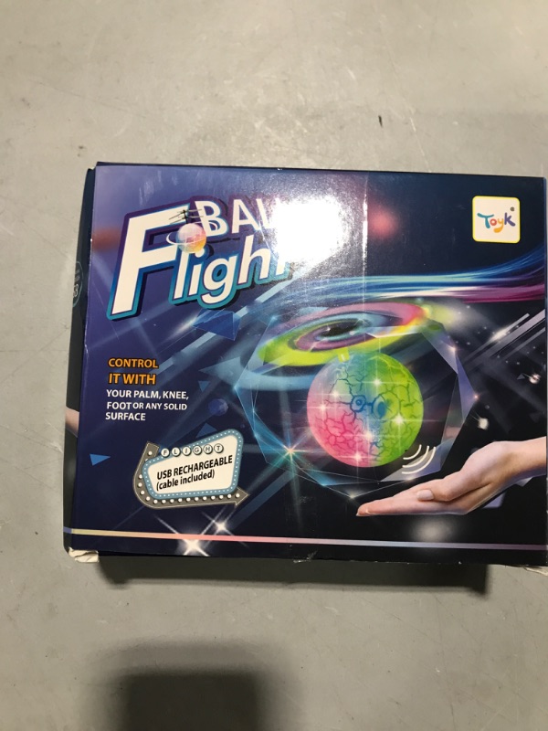 Photo 2 of Flying Toy Ball Infrared Induction RC Flying Toy Built-in LED Light Disco Helicopter Shining Colorful Flying Drone Indoor and Outdoor Games Toys for 3 4 5 6 7 8 9 10 Year Old Boys and Girls---MINOR BOX DAMAGE 