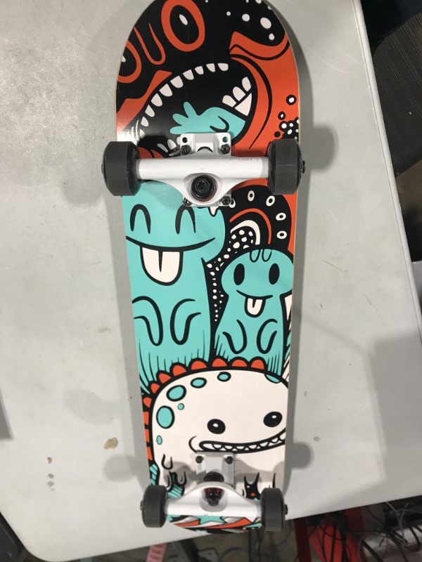 Photo 1 of FISH SKATEBOARDS Standard Skateboard, Complete Skateboard 31''x 8'', 7 Layer Canadian Maple Double Kick Deck Concave Cruiser Trick Skateboards for Kids Boys Girls Youths Beginners.
