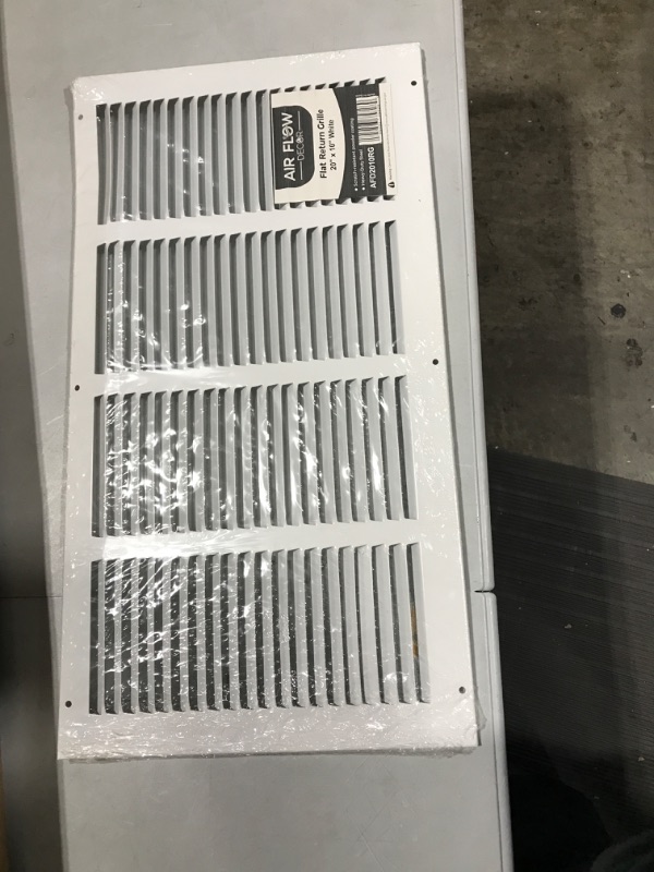 Photo 2 of Air Flow Decor 20" x 10" Return Air Grille Sidewall & Ceiling, HVAC Vent Cover, White, Outside Dimensions: 21.75" x 11.75"