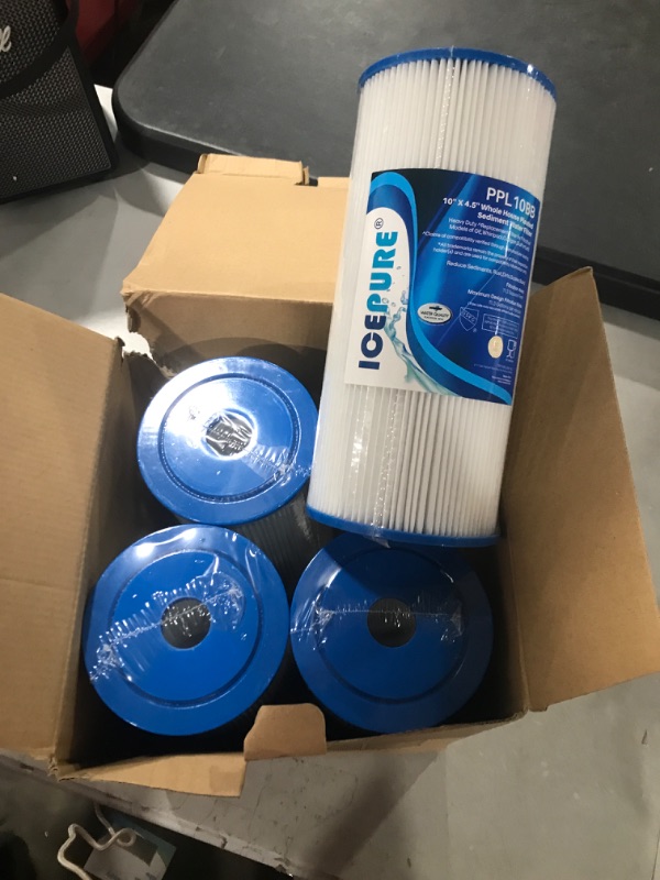 Photo 2 of 10" x 4.5" Whole House Pleated Sediment Water Filter Replacement for GE FXHSC, Culligan R50-BBSA, Pentek R50-BB, DuPont WFHDC3001, W50PEHD, GXWH40L, GXWH35F, for Well Water, Pack of 4 4 Count (Pack of 1)