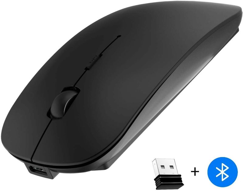 Photo 1 of Dual Mode Wireless Bluetooth Mouse for PC, Laptop, Android, Windows Black
