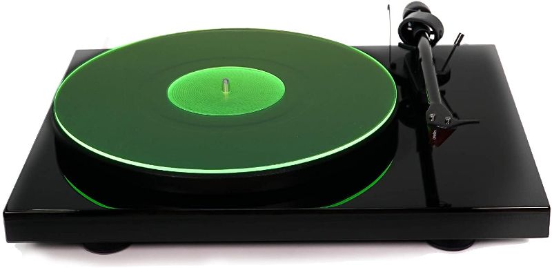 Photo 1 of Acrylic Turntable Mat - 11.75 Greenlit Vinyl Record Acrylic Mat - Precision Machined Acrylic Turntable Platter Mat W/Record Label Recess 