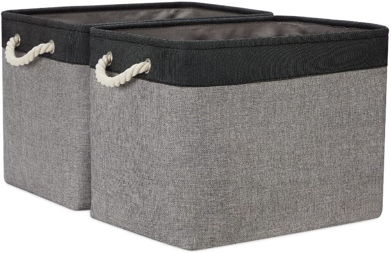 Photo 1 of 
Temary Large Storage Baskets 2 Pack Cloth Basket for Shelves Collapsible Decorative Storage Organizer Baskets Canvas Storage Bins