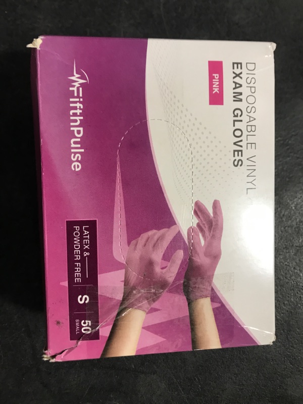 Photo 2 of Pink Vinyl Disposable Gloves Medium 50 Pack - Latex Free, Powder Free Medical Exam Gloves