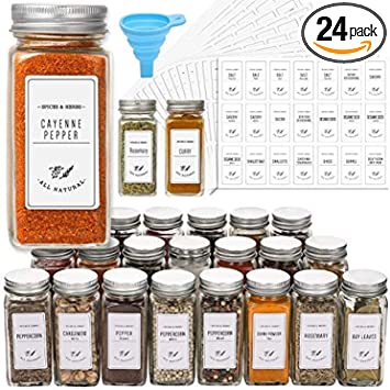 Photo 1 of 162 Pcs White Printed Spice Labels