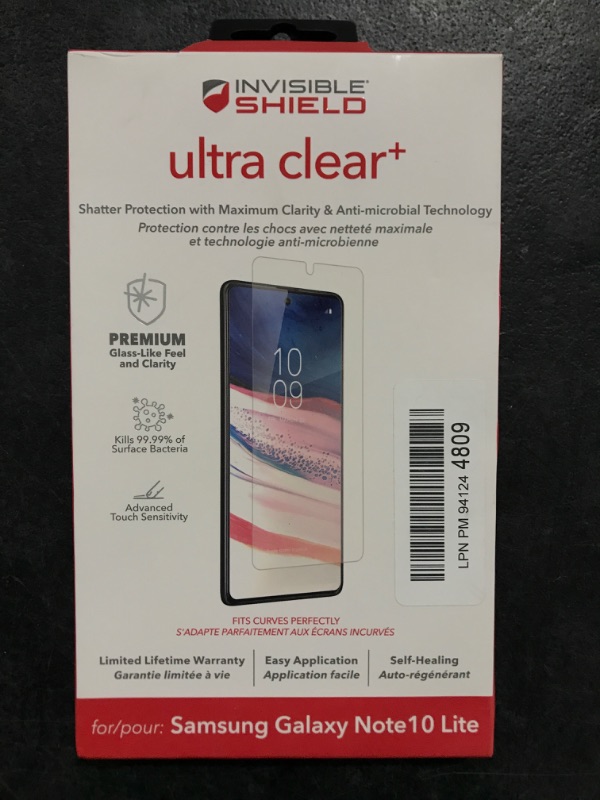 Photo 2 of Samsung Galaxy Note 10  ZAGG InvisibleShield Ultra Clear Film Screen Protector - Maximum Clarity + Shatter Protection - Made for - Case Friendly (200203698)