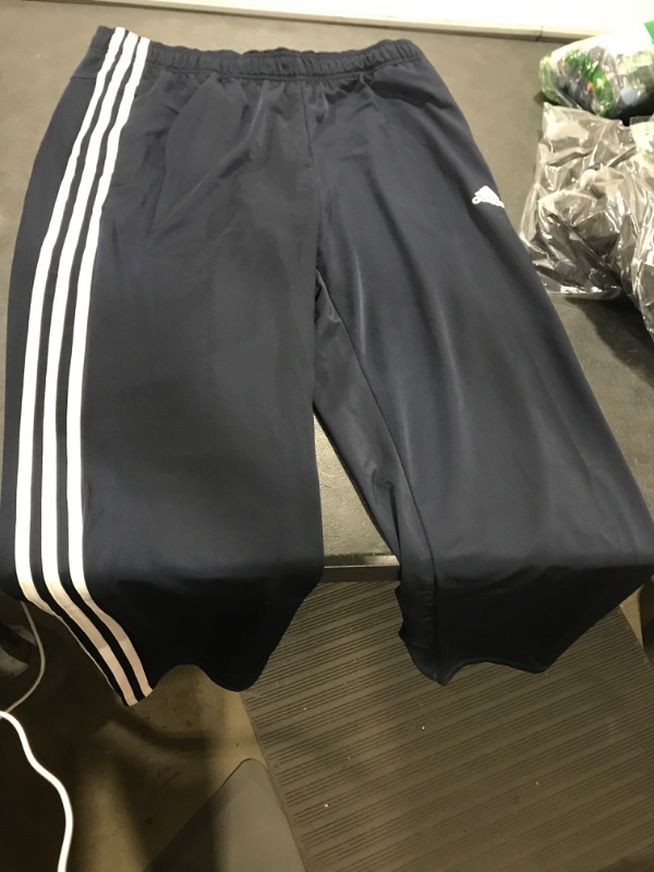 Photo 2 of adidas Men's Essentials Warm-Up Open Hem 3-Stripes Tracksuit Bottoms Large/31" Inseam Legend Ink/White