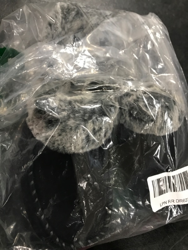 Photo 1 of Black Moccasins with Grey fur trim