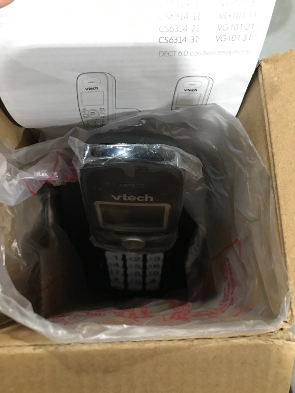 Photo 2 of VTech VG101-11 DECT 6.0 Cordless Phone for Home, Blue-White Backlit Display, Backlit Big Buttons, Full Duplex Speakerphone, Caller ID/Call Waiting, Easy Wall Mount, Reliable 1000 ft Range (Black) Caller ID Black