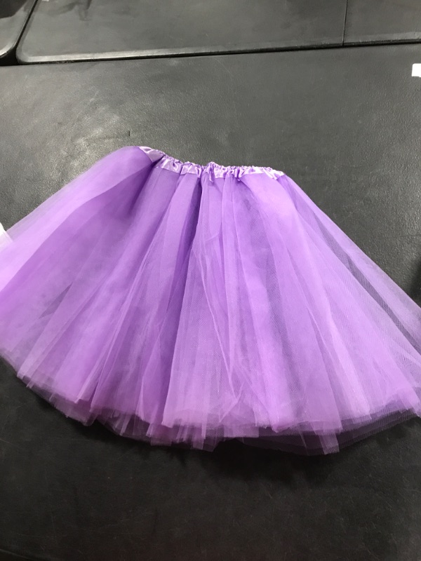 Photo 2 of BGFKS 5 Layered Tulle Tutu Skirt for Girls with Hairbow, Ballet Dressing Up Kid Tutu Skirt Purple Years Old L