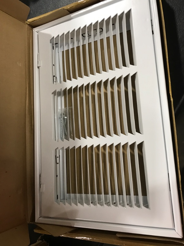 Photo 2 of 14" X 8 Steel Return Air Filter Grille for 1" Filter - Removable Face/Door - HVAC Duct Cover - Flat Stamped Face - White [Outer Dimensions: 16.5 X 9.75]