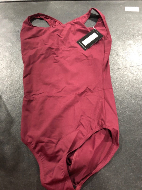 Photo 2 of Bloch womens Faire Microlux Tank Leotard Burgundy Medium Long