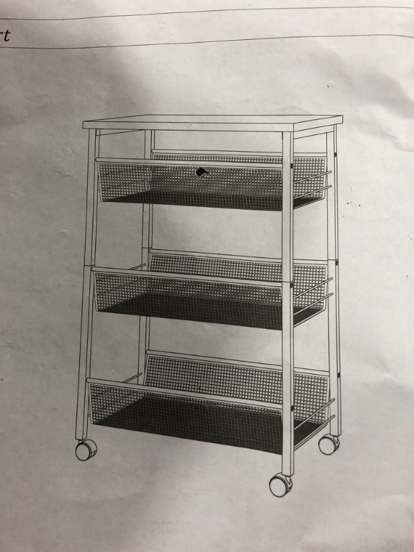 Photo 1 of 3 tier rolling cart SHELF