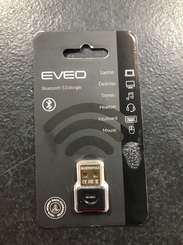 Photo 2 of EVEO Bluetooth Adapter for PC- Bluetooth USB Dongle 5.0 for Windows 11/10/8/7/XP USB Bluetooth adapter for Laptop, Desktop, Keyboard, Mouse, Speaker, Headset, - 5.0 - Bluetooth USB adapter PC Receiver