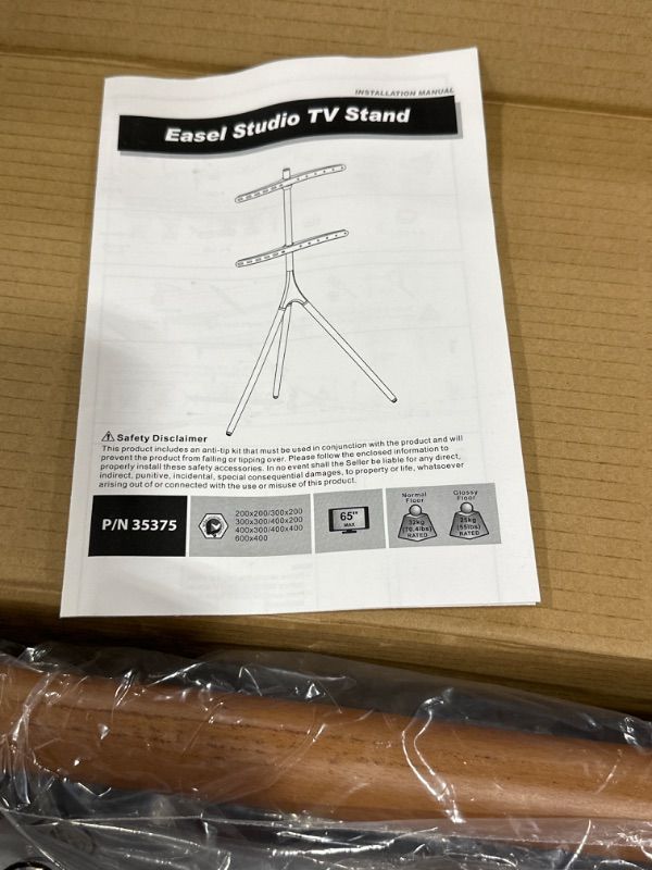 Photo 1 of Monoprice Easel TV Stand & Mount for Displays 45" - 65" up to 77Lbs., Vesa up to 600x400 135375