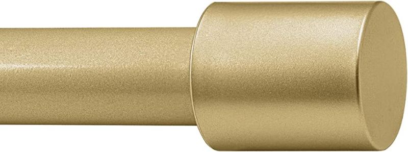 Photo 1 of 1-Inch Diameter End Cap Single Window Treatment Curtain Rod,48 to 84 inch,Gold