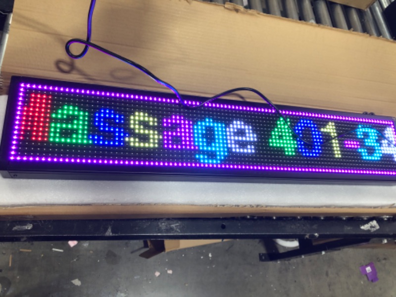 Photo 2 of LED display with WiFi+USB, P10 RGB color sign 40" x 8" with high resolution and new SMD technology. Perfect solution for advertising