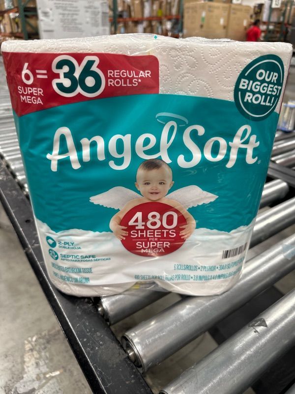 Photo 2 of Angel Soft Super Mega Toilet Paper, 6 Super Mega Rolls