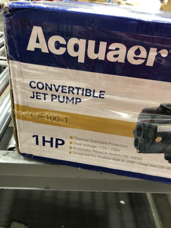 Photo 4 of Acquaer 1HP Shallow/Deep Well Jet Pump