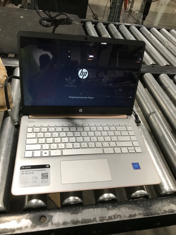 Photo 2 of HP 14 Laptop, Intel Celeron N4020, 4 GB RAM, 64 GB Storage, 14-inch HD Touchscreen, Windows 11 Home, Thin & Portable, 4K Graphics, One Year of Microsoft 365 (14-dq0070nr, 2021, Pale Rose Gold)
