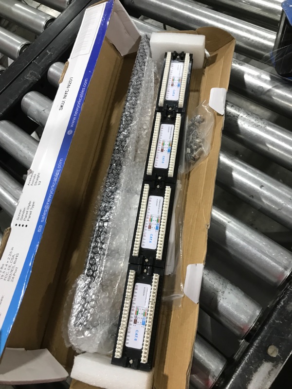 Photo 2 of NewYork Cables - 24 Port Cat6 Patch Panel, 1U Rack or Wall Mount Unshielded Keystone Patch Panel for Cat5e, Cat6, 10GBE Gold Plated Contacts, (Screws and Cable Ties Included) 24 Ports CAT6