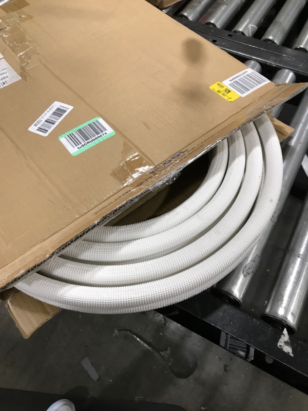 Photo 2 of Wostore 16 Ft. Copper Pipes 1/4&1/2 Inch 3/8 PE for Mini Split Air Conditioner Insulated Coil Line Set HVAC with Fittings 16' x 1/4"-1/2"