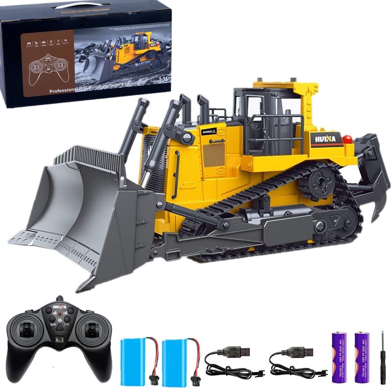 Photo 1 of bnam Remote Control Bulldozer RC 1/16 Full Functional Construction Vehicle, 2.4Ghz 9 Channel Dozer Front Loader Toy with Light and Sound for Kids Age 6, 7, 8, 9, 10 and Up Years Old
