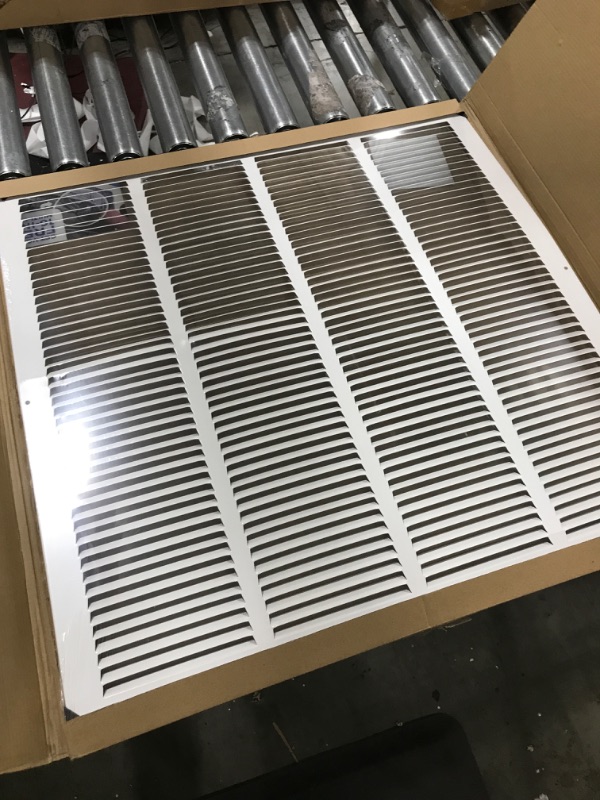 Photo 2 of 24"w X 24"h Steel Return Air Grilles - Sidewall and Ceiling - HVAC Duct Cover - White [Outer Dimensions: 25.75"w X 25.75"h]