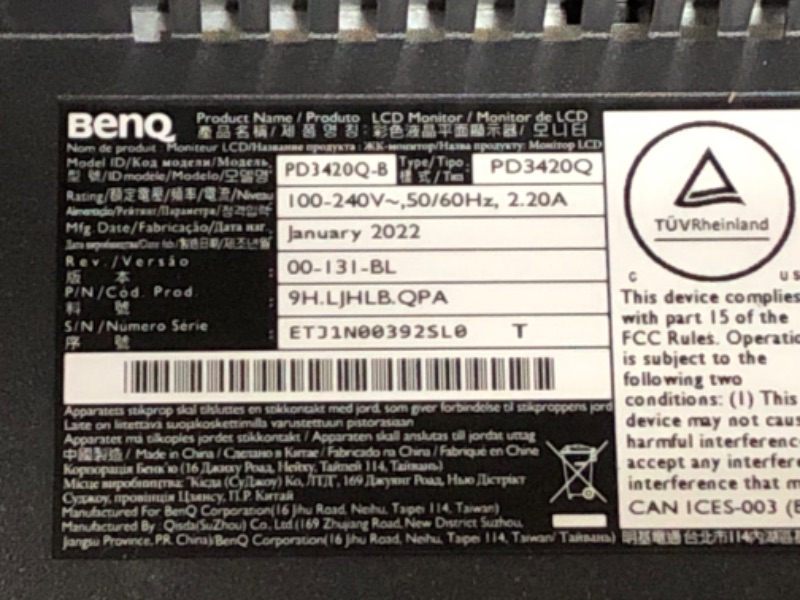 Photo 6 of BenQ PD3420Q Ultrawide Creator Monitor for Macbook 34" WQHD 1440p | 100% Rec.709 & sRGB, 98% P3 | IPS | DeltaE ?3 | Pantone | AQCOLOR | KVM | Calibration Report | Erognomic | USB-C (65W) | USB Hub
